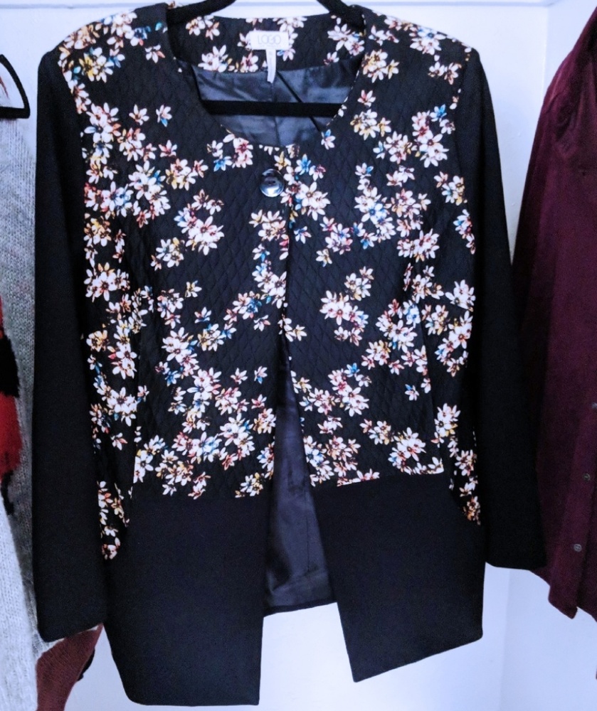 Quilted Floral Button Jacket